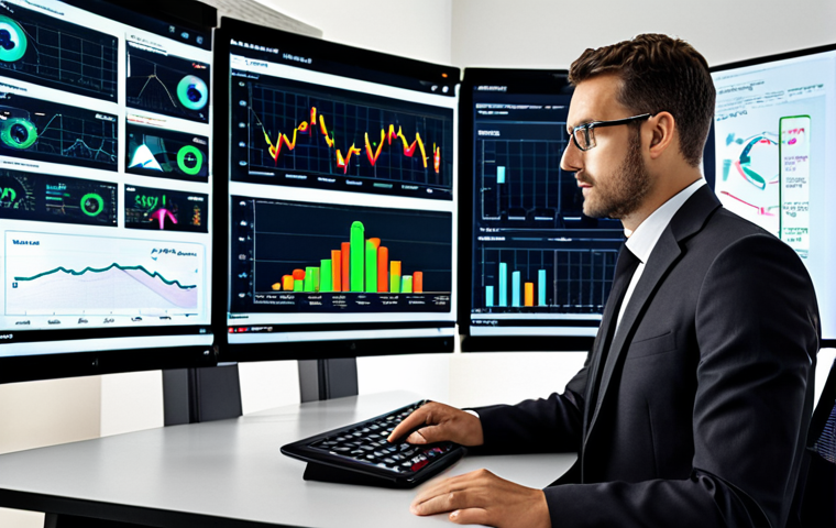 **
A modern actuary, surrounded by data visualizations and complex charts, confidently navigates a dashboard interface. Focus on their expression of insightful analysis, highlighting the blend of mathematical expertise and strategic thinking in the insurance world. Add Italian flair with a stylish, contemporary office setting.
**