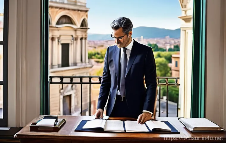 보험계리사와 장기 리스크 관리 - **Prompt 1: The Architect of Financial Futures**
    "A visionary Italian actuary, male, in his late...