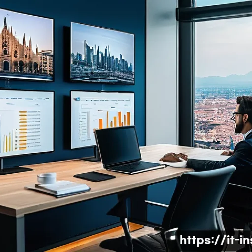 보험계리사와 고객 가치 창출 전략 - A modern Italian insurance office setting where a professional actuary collaborates with financial c...