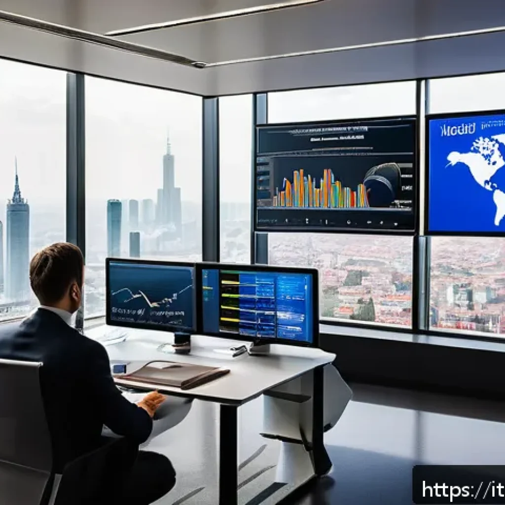 보험계리사와 보험 리스크 분류 - A modern insurance office setting in Milan, Italy, with diverse professionals analyzing large digita...
