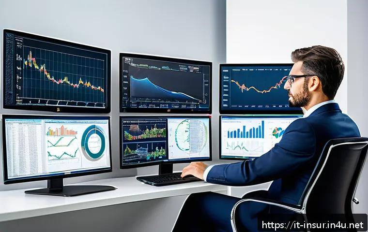 보험계리사와 실손보험의 이해 - A professional actuary in a modern Italian insurance office, analyzing complex health insurance data...