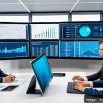 보험계리사와 Solvency II - A modern insurance office environment in Milan, featuring a diverse team of professionals collaborat...