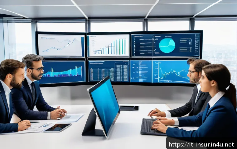 보험계리사와 Solvency II - A modern insurance office environment in Milan, featuring a diverse team of professionals collaborat...